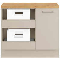UNTERSCHRANK 100/91,8/58 cm   - Hellgrau/Schwarz, Basics, Holzwerkstoff/Metall (100/91,8/58cm) - Impuls