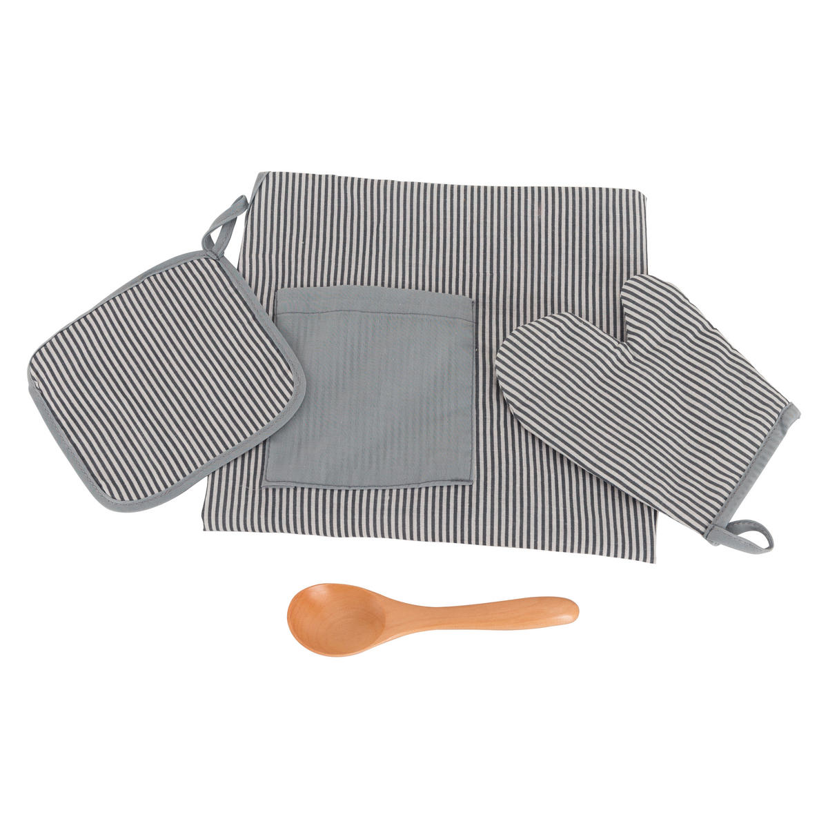 OTROŠKI KUHINJSKI DODATKI - siva, Basics, tekstil/les - My Baby Lou