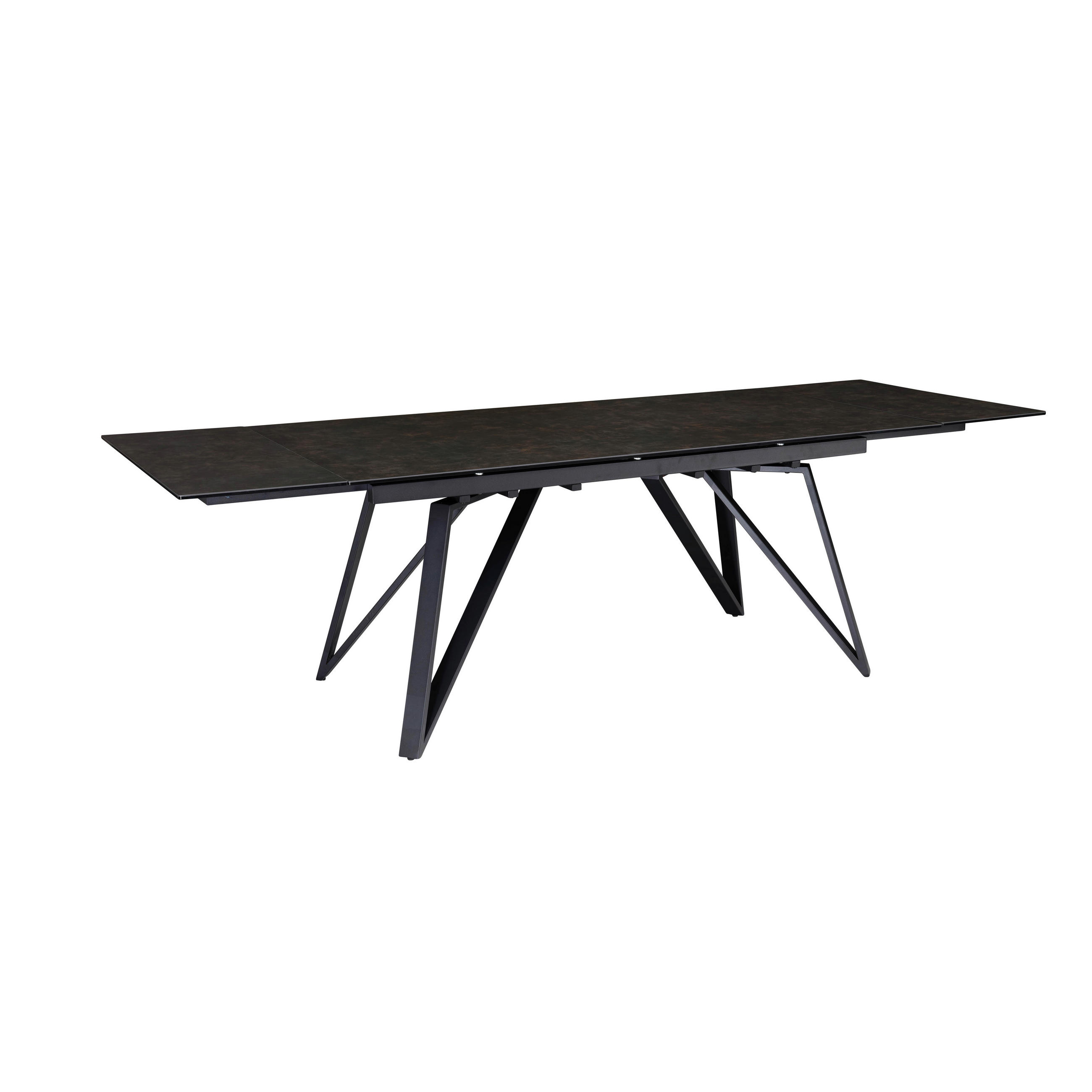 ESSTISCH Schwarz rechteckig  ausziehbar  - Schwarz, Design, Keramik/Metall (180/95/76cm) - MID.YOU