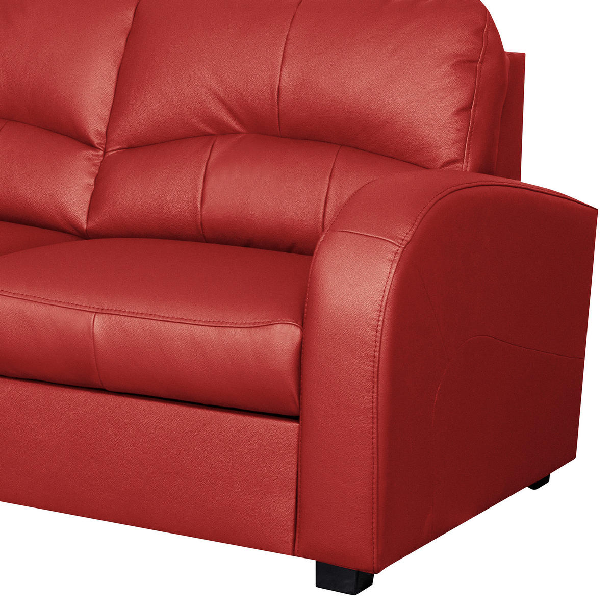 ECKSOFA in Lederlook Echtleder Rot  - Rot/Schwarz, Design, Leder/Kunststoff (168/227cm) - Livetastic