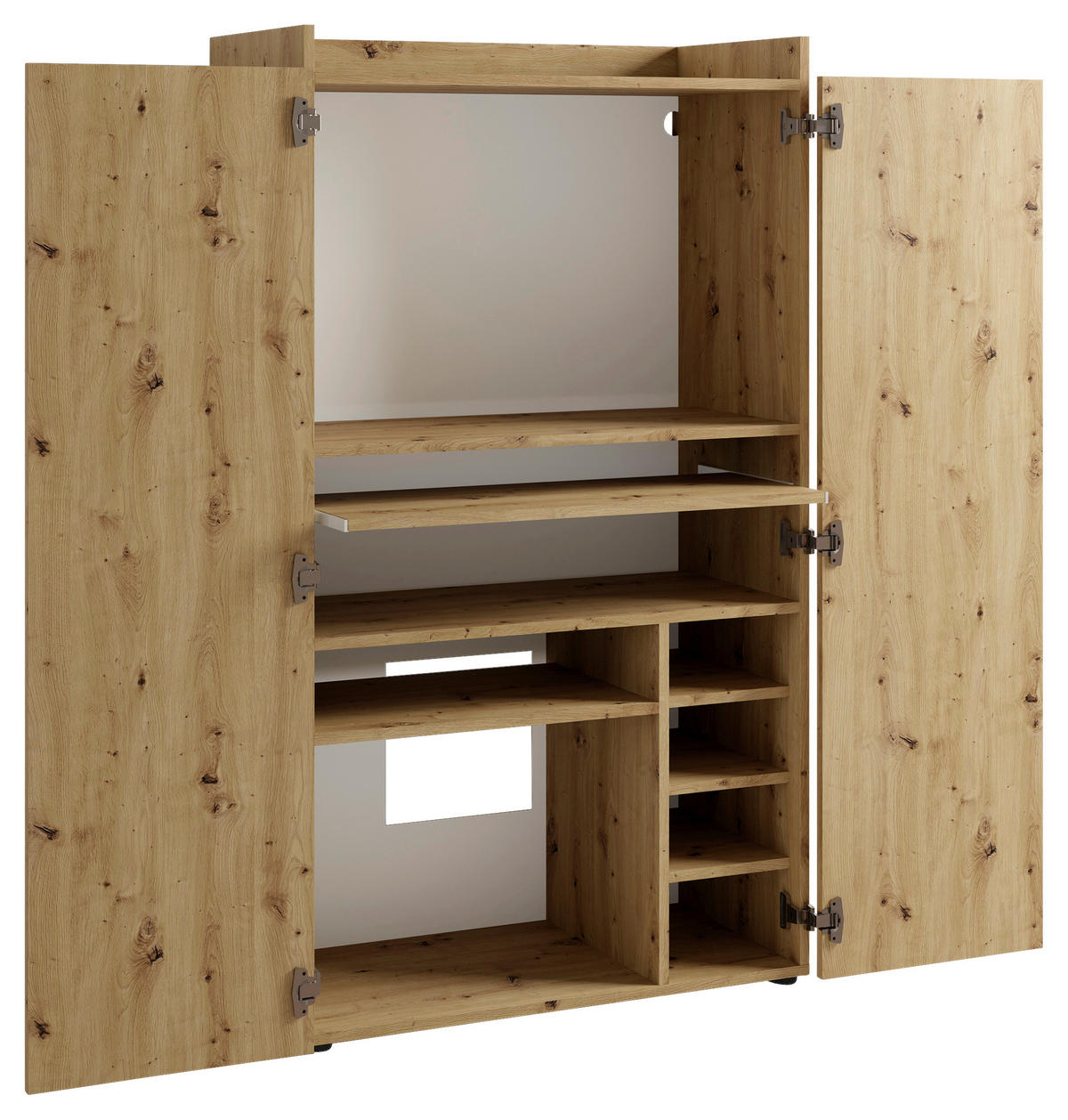 SEKRETÄR - Schwarz/Eiche Artisan, MODERN, Holzwerkstoff/Kunststoff (80/40/141cm) - MID.YOU