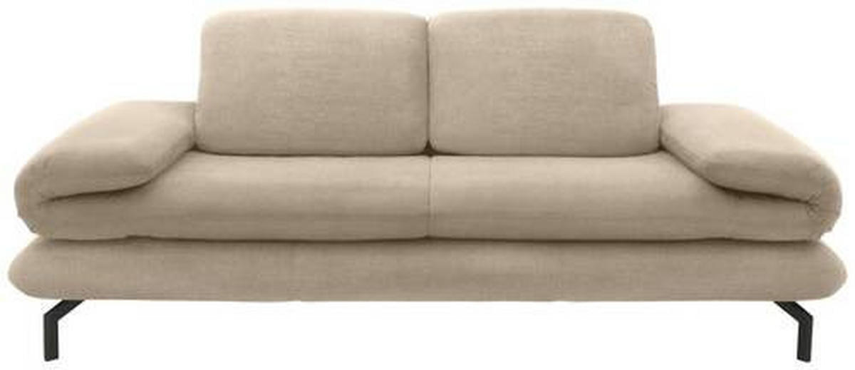 2,5-SITZER Webstoff Beige  - Beige/Schwarz, Design, Textil/Metall (224/83/98cm) - LOOKS by W.Joop
