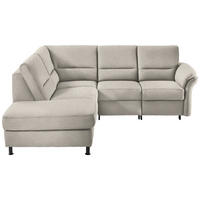 ECKSOFA in Flachgewebe Beige  - Beige/Schwarz, Modern, Textil/Metall (203/227cm) - Beldomo System