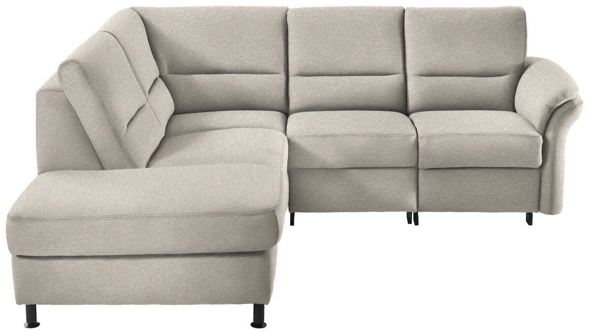 ECKSOFA in Flachgewebe Beige  - Beige/Schwarz, Modern, Textil/Metall (203/227cm) - Beldomo System
