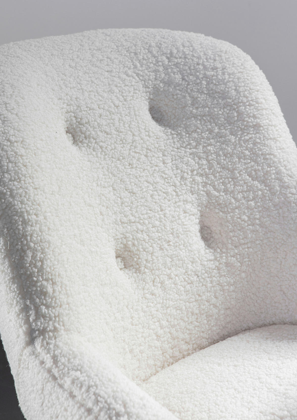 SCHAUKELSTUHL in Teddystoff Weiß  - Eichefarben/Schwarz, Design, Holz/Textil (75/88/105cm) - MID.YOU