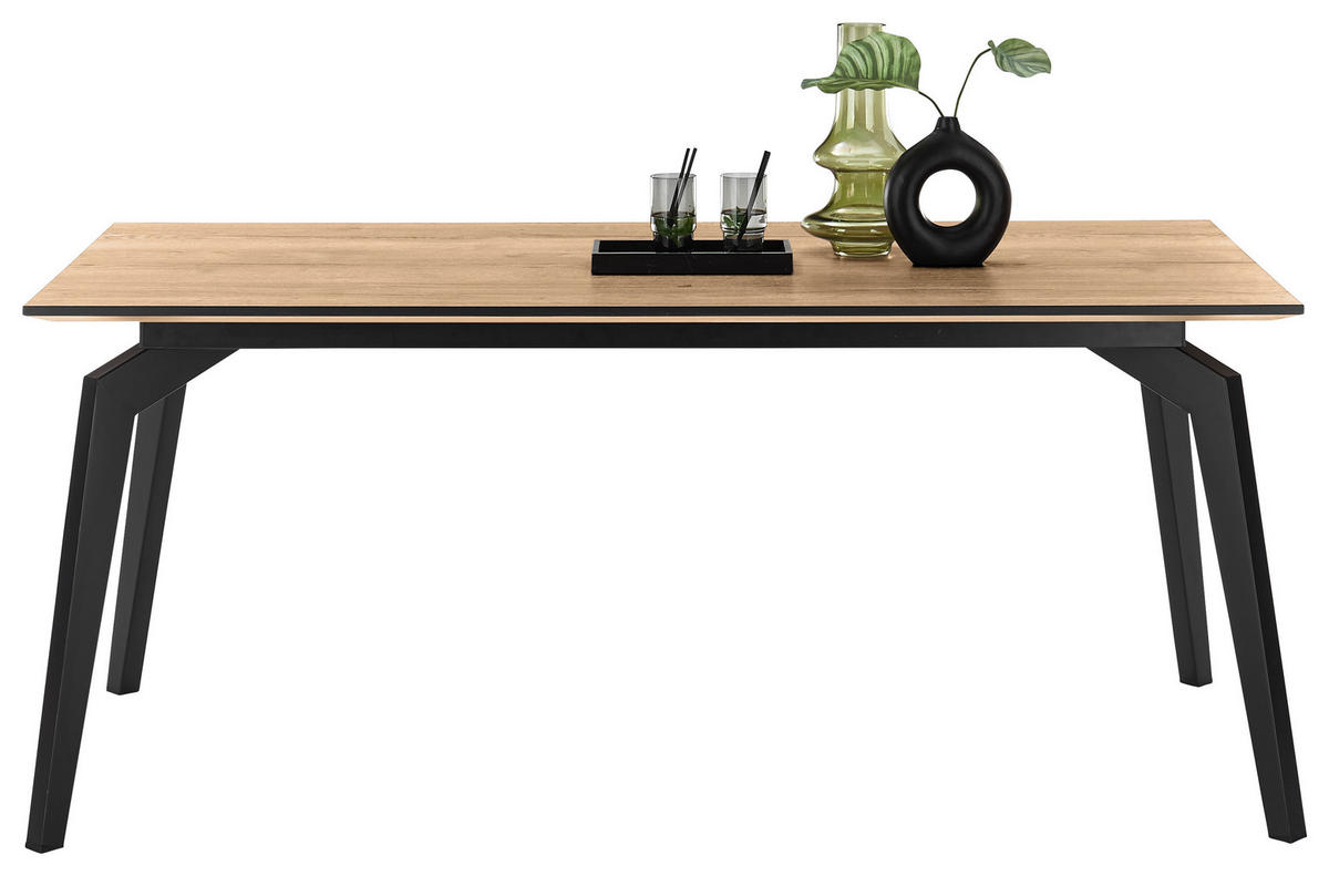 ESSTISCH rechteckig Braun, Schwarz  - Schwarz/Braun, Trend, Holzwerkstoff/Metall (160/90/76cm) - SetOne by Musterring