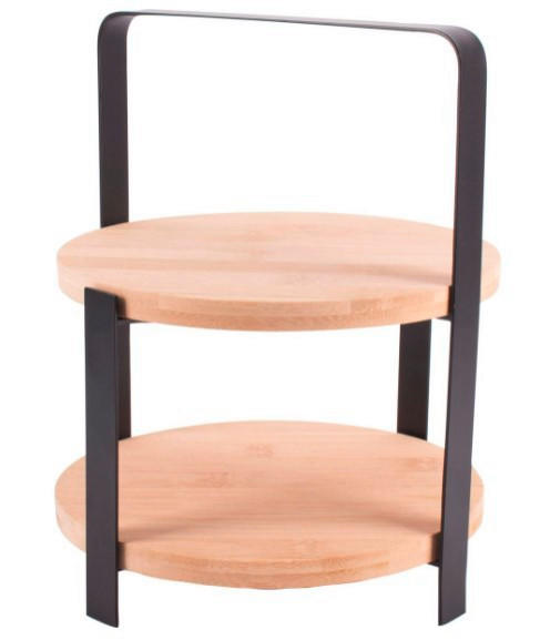 ETAŽER    21,5/26,5 cm          - Basics, kovina/les (21,5/26,5cm)