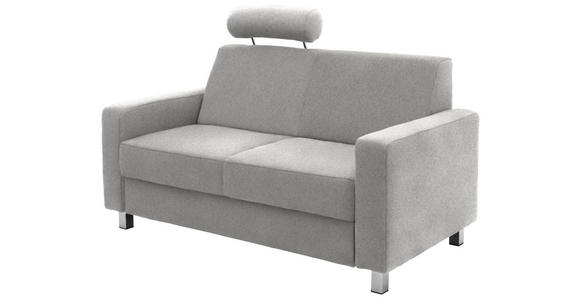 2-SITZER-SOFA in Flachgewebe Hellgrau - Chromfarben/Hellgrau, Design, Textil/Metall (158/83/85cm) - Xora
