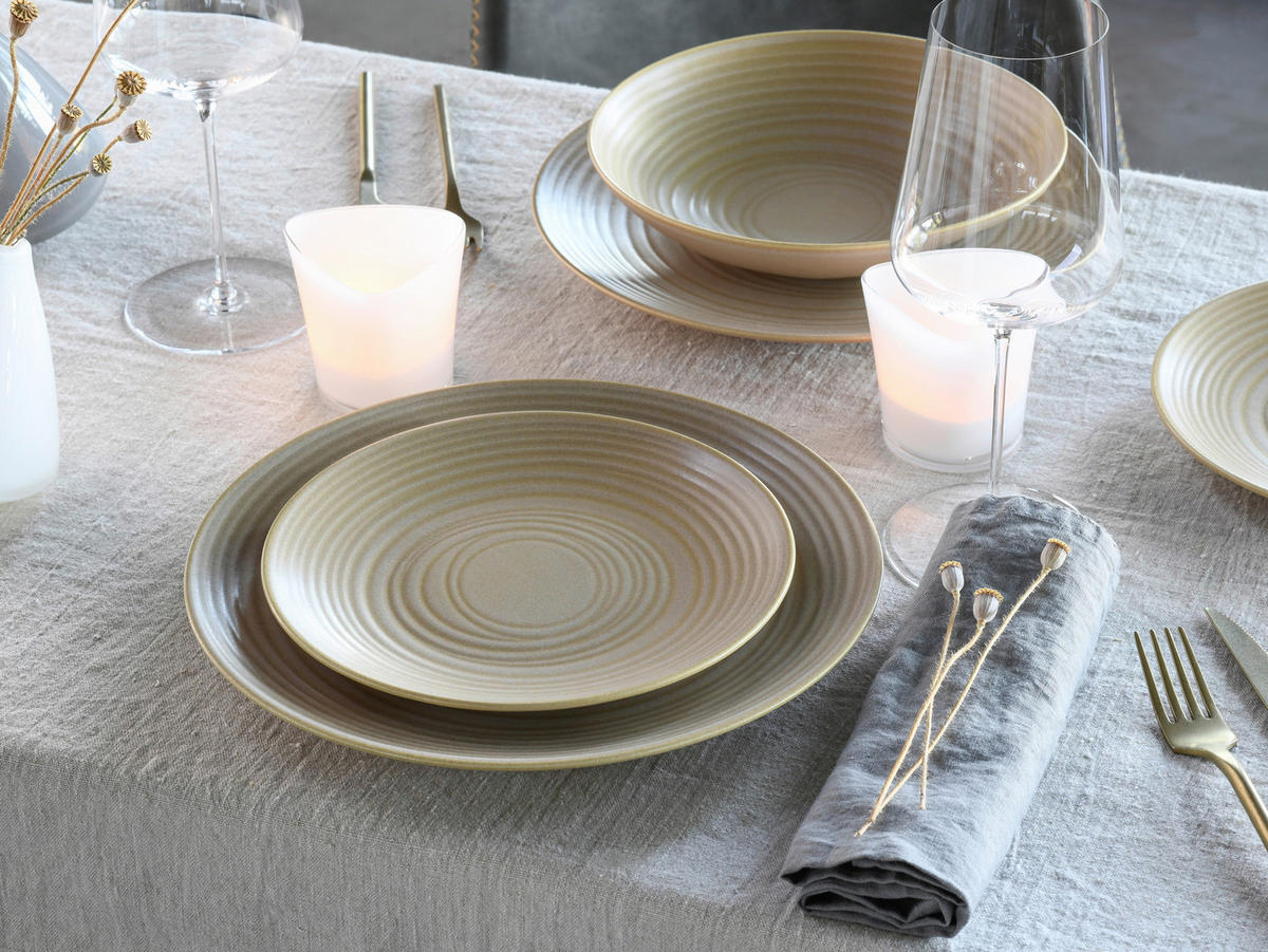 KOMBISERVICE Lava Stone 12-teilig  - Sandfarben, Basics, Keramik - Creatable