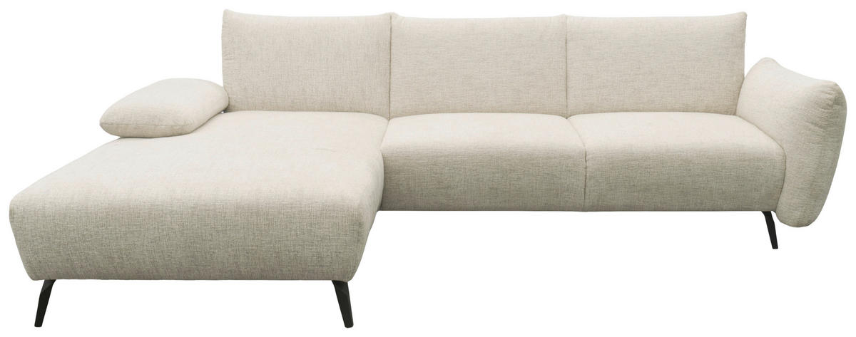 ECKSOFA 200 030 Beige Chenille  - Beige/Schwarz, MODERN, Textil/Metall (155/274cm) - Livetastic