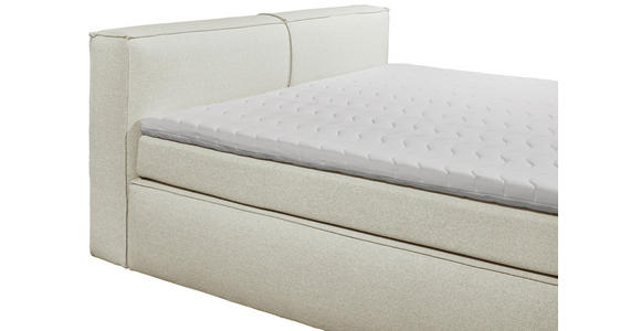 BOXSPRINGBETT 180/200 cm,  in Creme, Matratze, Topper, H3 + H4 = fest + sehr fest  - Creme/Schwarz, LIFESTYLE, Kunststoff/Textil (180/200cm) - Esposa