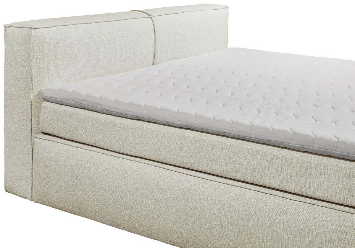 BOXSPRINGBETT 240/200 cm  in Creme  - Creme/Schwarz, LIFESTYLE, Kunststoff/Textil (240/200cm) - Boxxx