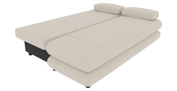 SCHLAFSOFA  in Mikrofaser Creme  - Creme/Schwarz, KONVENTIONELL, Kunststoff/Textil (212/93/90cm) - Carryhome