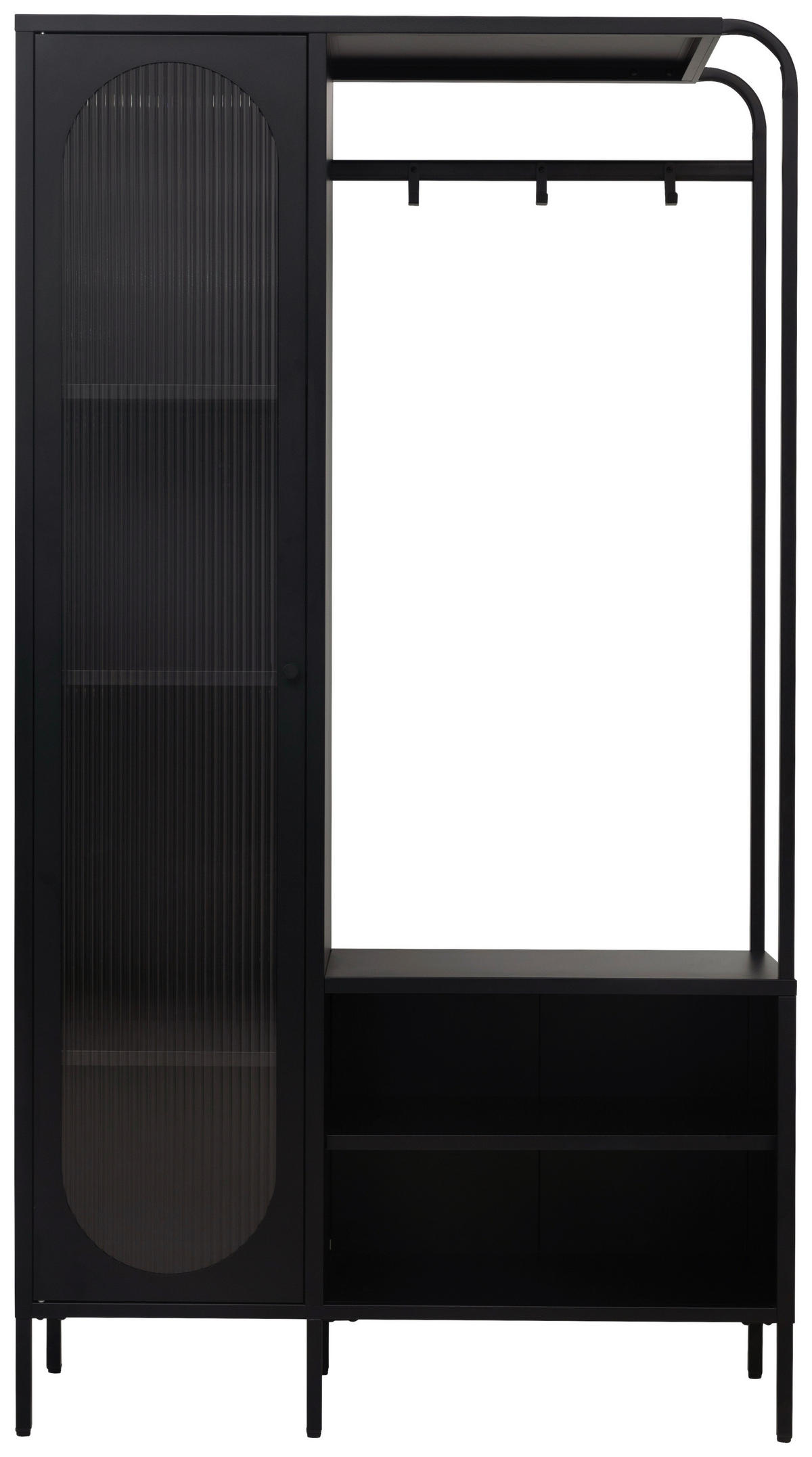 GARDEROBE  in 101,6/185/40 cm  - Schwarz, Design, Glas/Metall (101,6/185/40cm) - MID.YOU