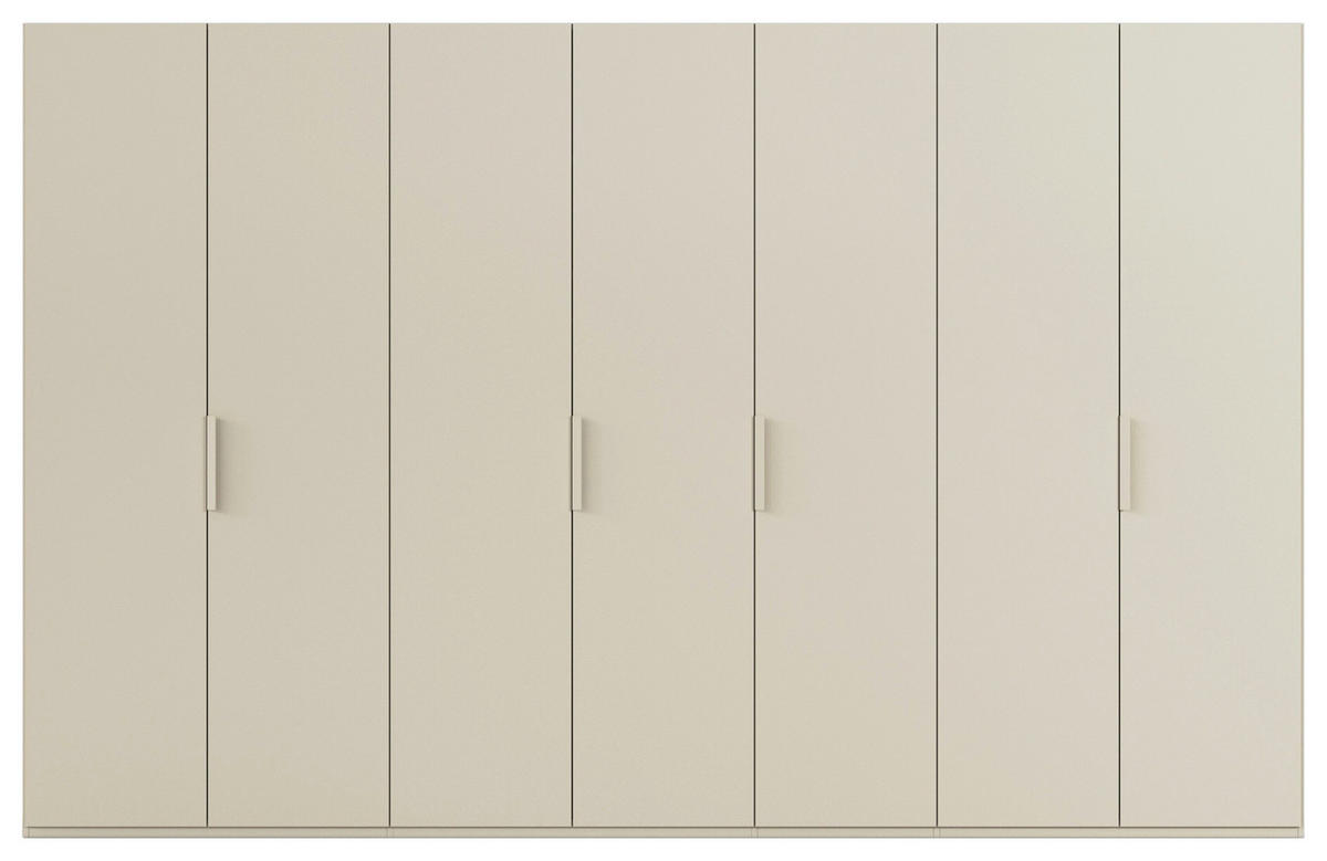 DREHTÜRENSCHRANK 350/223/61 cm,  in Champagner, 7-türig  - Champagner, Basics, Holzwerkstoff/Metall (350/223/61cm) - Novel