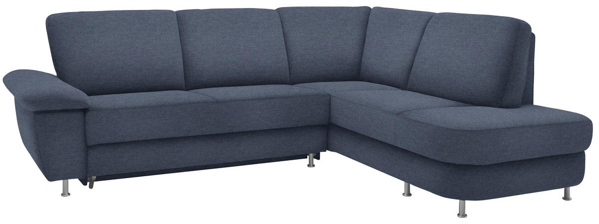 ROHOVÁ SEDACIA SÚPRAVA, textil, modrá - modrá/hliníková, Konventionell, kov/textil (262/212cm) - Ada Austria