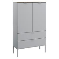 KOMMODE 80/138/42 cm  in Grau, Eichefarben  - Eichefarben/Alufarben, Trend, Holzwerkstoff/Kunststoff (80/138/42cm) - Stylife