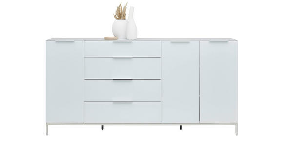 SIDEBOARD in 225/101/40 cm - Chromfarben/Weiß Hochglanz, Basics, Glas/Holzwerkstoff (225/101/40cm) - Voleo