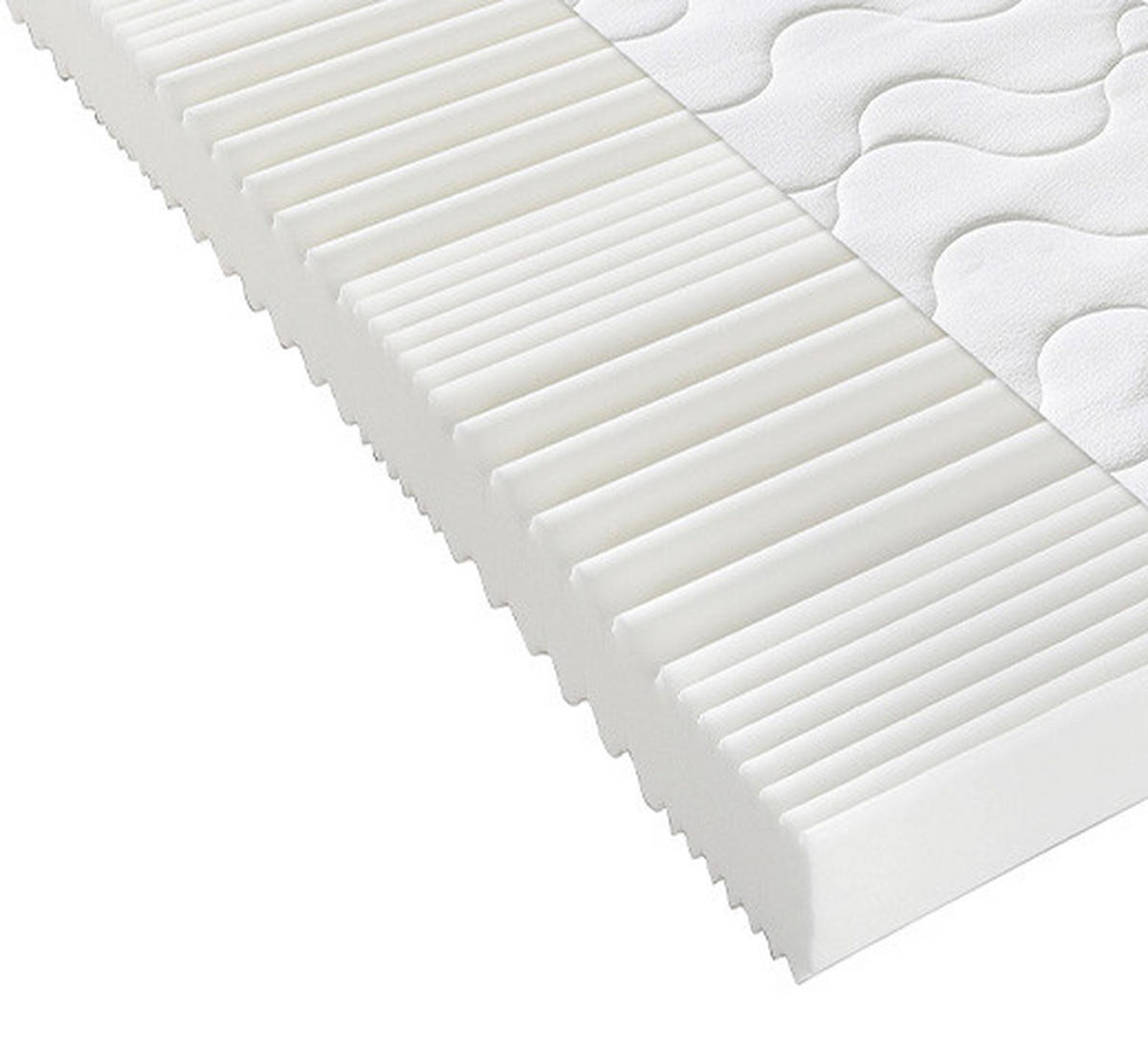 KOMFORTSCHAUMMATRATZE 100/210 cm Höhe ca. 20 cm 7 -Zonen - Weiß, Basics, Textil (100/210cm) - Xora