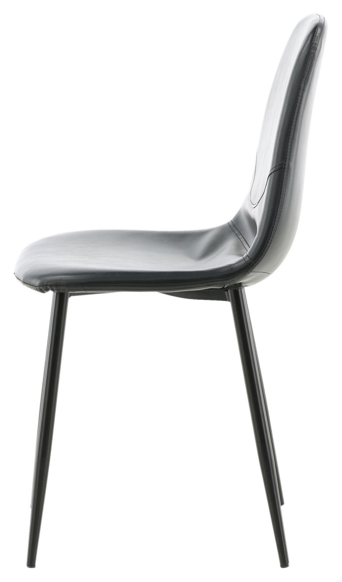 STOLSET 2 styck stål läderimitation (vegan)  - svart, Design, metall/textil (43,5/85,3/43cm) - Livetastic
