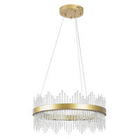 LED LUSTER  58/100 cm      - prozirna/zlatna, Dizajnerski, staklo/metal (58/100cm)