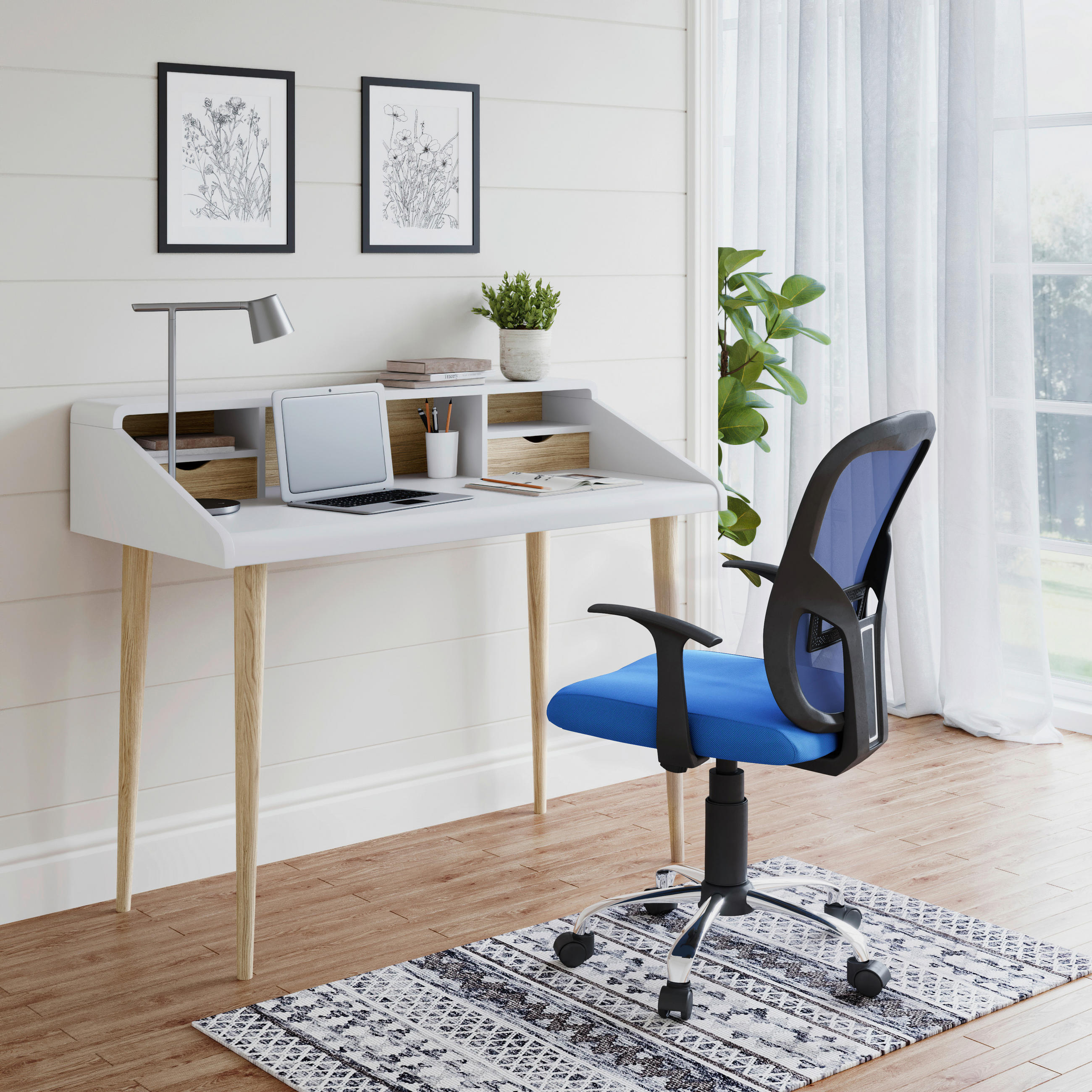 DREHSTUHL Blau  - Blau/Silberfarben, Design, Kunststoff/Textil (62/109/62cm) - MID.YOU