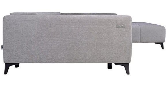 ECKSOFA  in Chenille Hellgrau  279/222 cm  - Hellgrau/Schwarz, KONVENTIONELL, Kunststoff/Textil (279/222cm) - Hom`in