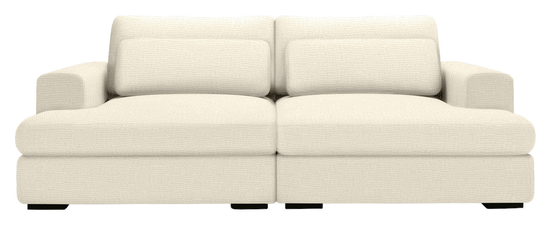 BIGSOFA Chenille Beige  - Beige/Schwarz, Design, Textil (218/80/158cm) - Lomoco