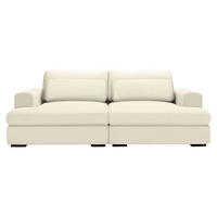 BIGSOFA Chenille Beige  - Beige/Schwarz, Design, Textil (218/80/158cm) - Lomoco