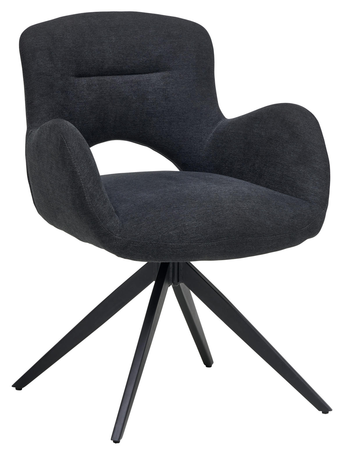 ARMLEHNSTUHL  in Eisen Webstoff  - Schwarz, MODERN, Holz/Textil (62/84/62cm) - Livetastic