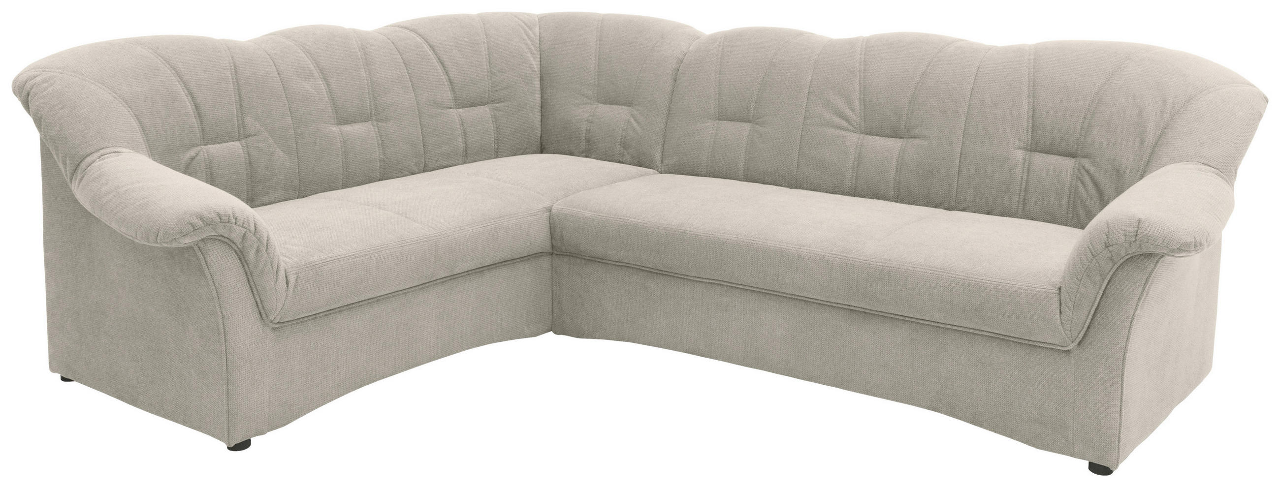 ECKSOFA Hellgrau Mikrofaser - Hellgrau/Schwarz, KONVENTIONELL, Kunststoff/Textil (192/243cm) - MID.YOU