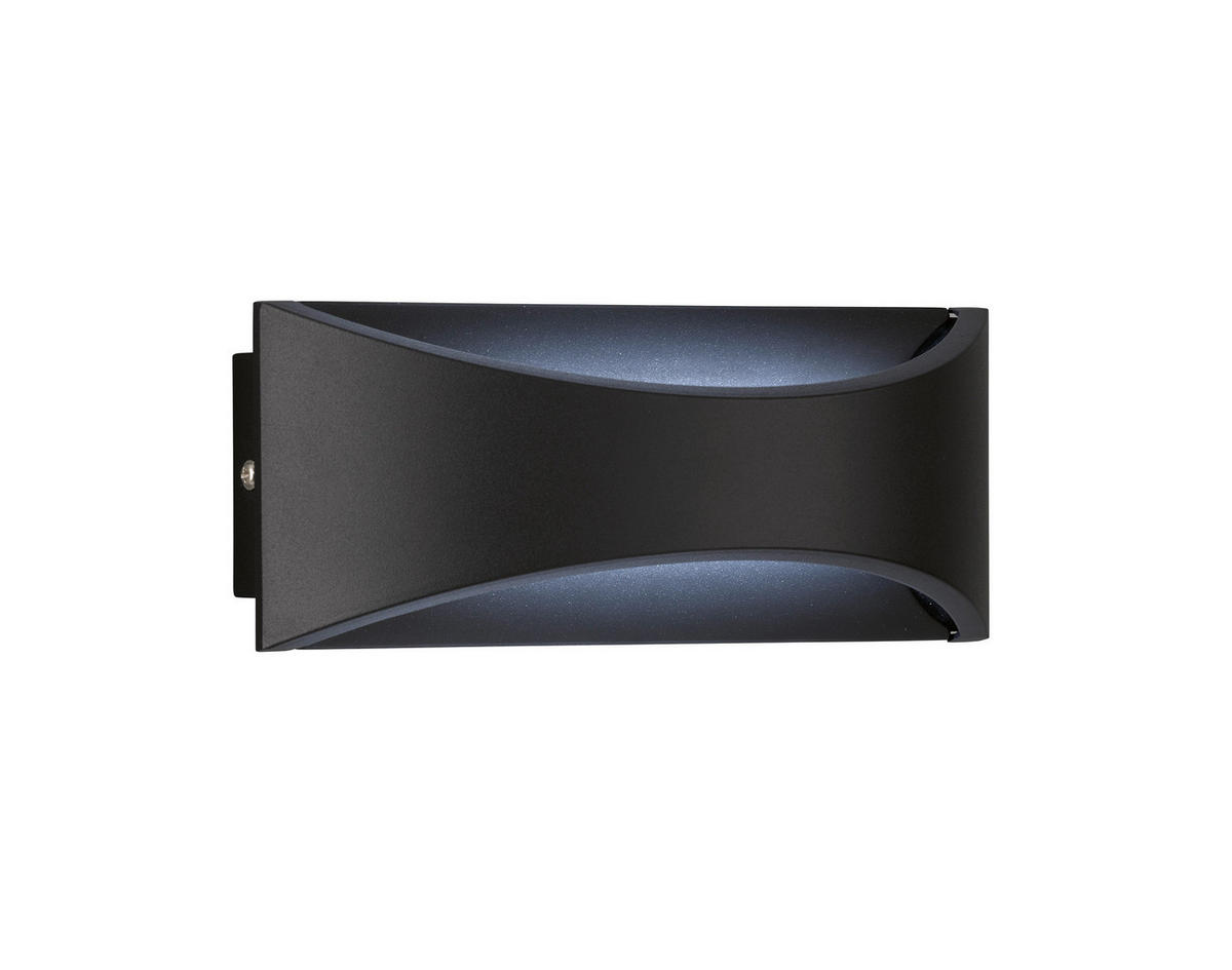 VENKOVNÍ NÁSTĚNNÉ SVÍTIDLO, 22.5/9/9 cm - černá, Design, kov/plast (22.5/9/9cm) - Fischer & Honsel