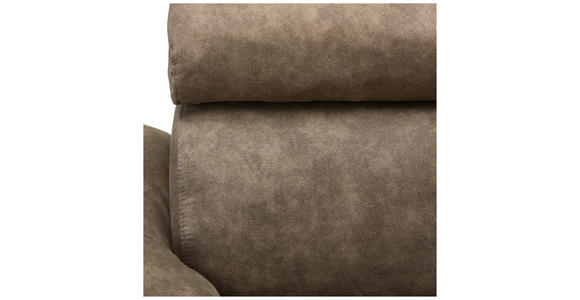 ECKSOFA in Lederlook Taupe  - Taupe/Schwarz, Design, Kunststoff/Textil (263/230cm) - Hom`in