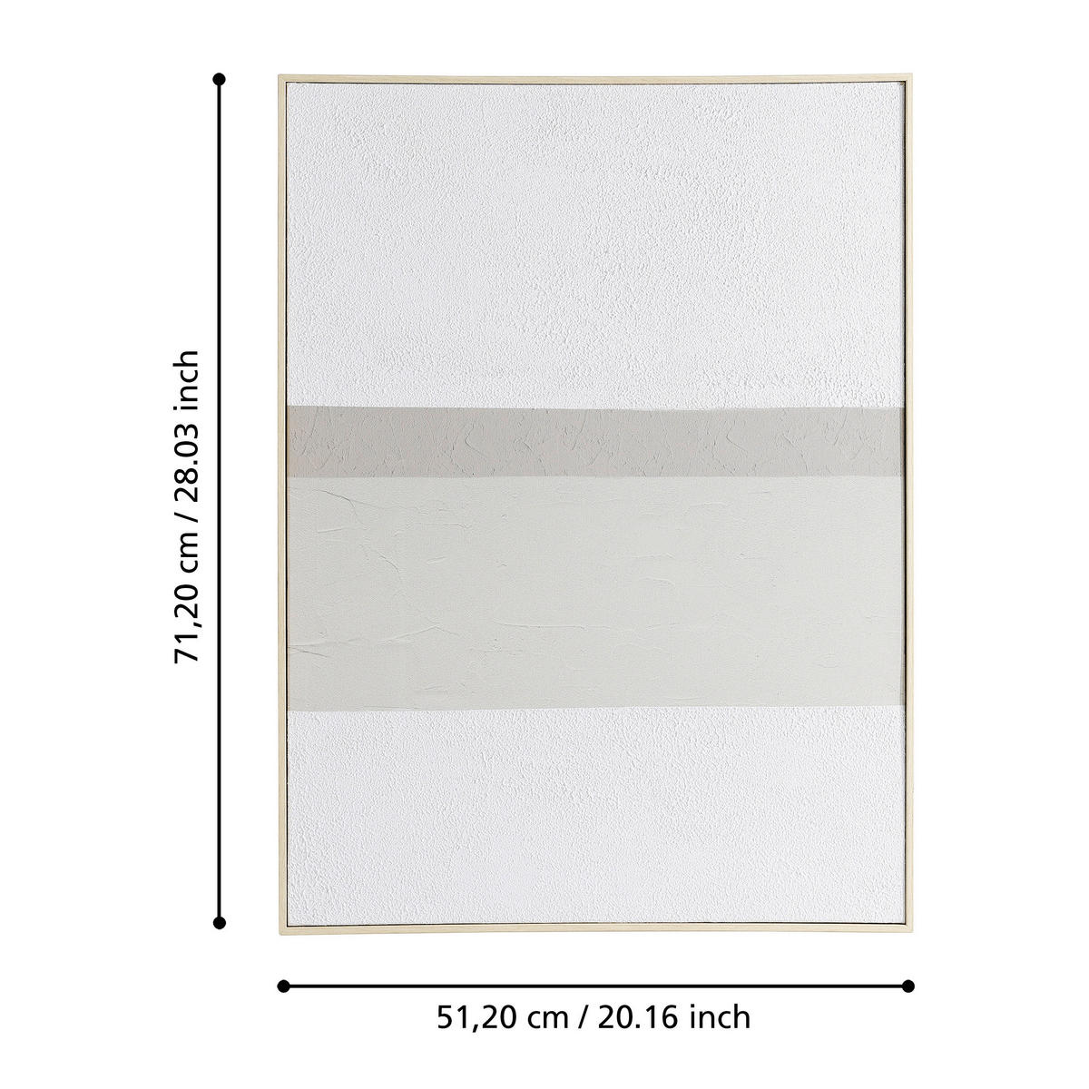 LEINWANDBILD Abstraktes  - Taupe/Weiß, Trend, Kunststoff/Textil (51,2/5,1/71,2cm) - Eglo
