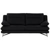 3-SITZER-SOFA in Leder Schwarz  - Schwarz, Design, Leder/Metall (215/90/109cm)