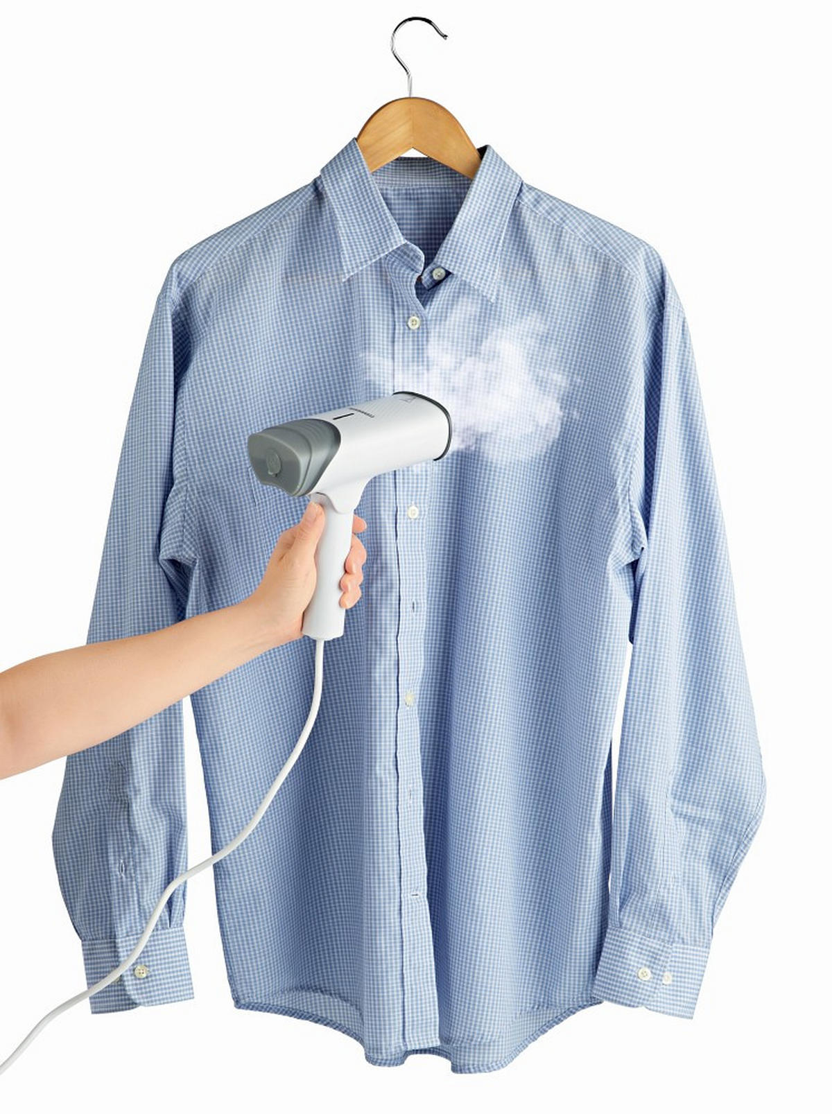 DAMPFBÜRSTE CLEANmaxx  - Weiß/Grau, Basics, Kunststoff (16,7/8,6/23cm) - CLEANMAXX