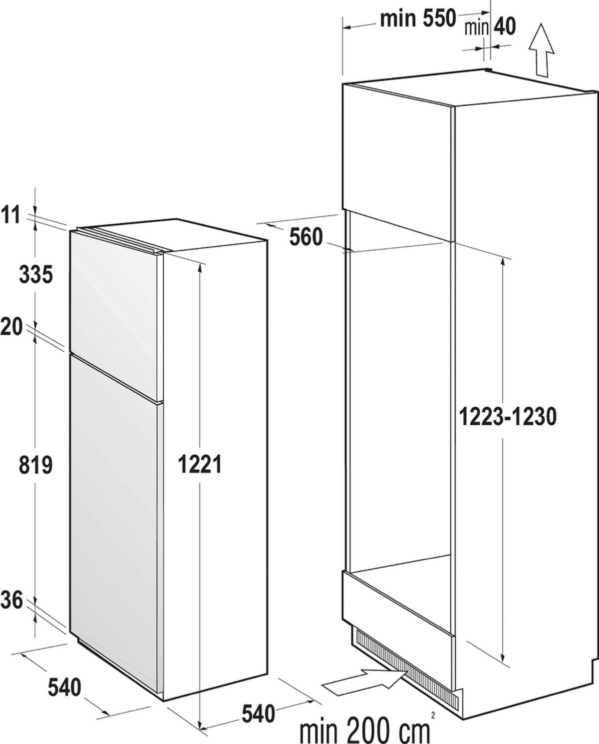KÜHL-GEFRIER-KOMBINATION RFI412EP1  - Weiß, Basics, Metall (54/122,1/54,5cm) - Gorenje