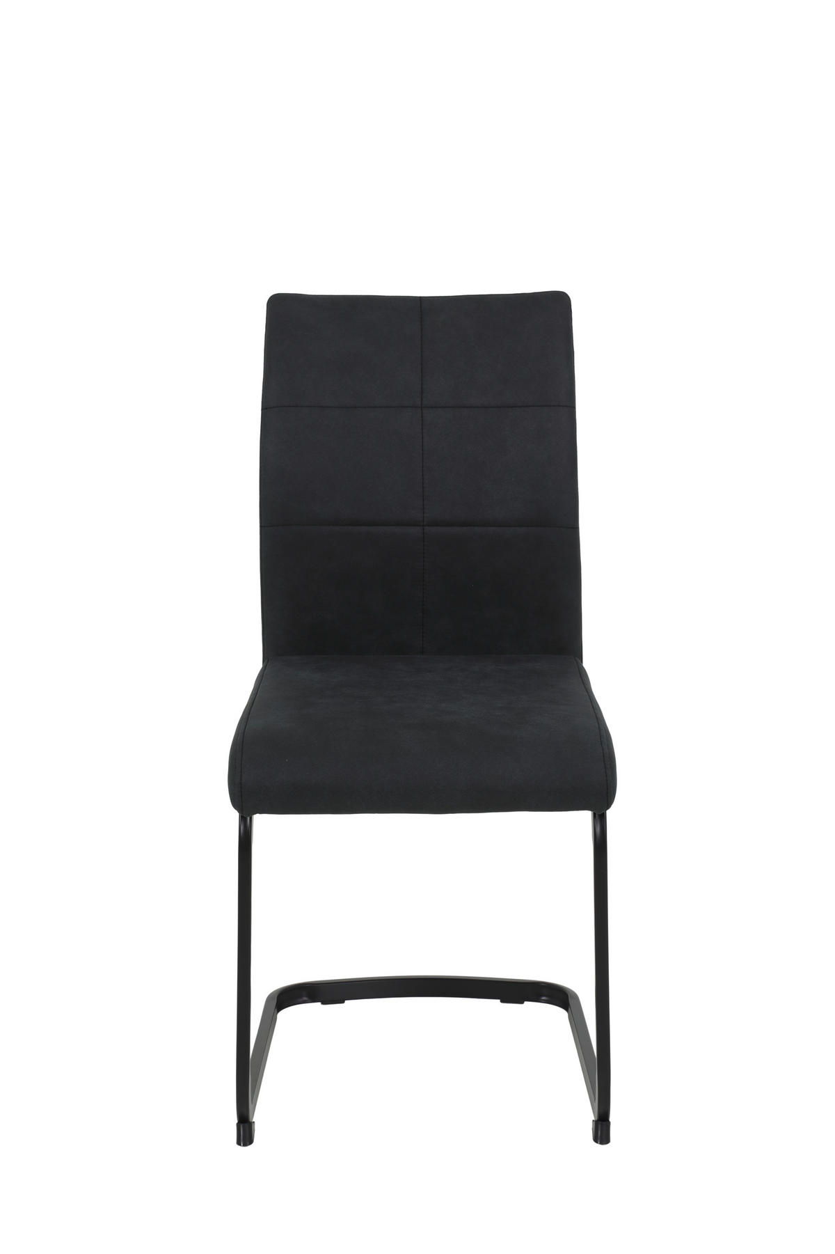 SCHWINGSTUHL-SET 2 Stück  in Stahl Mikrofaser  - Anthrazit/Schwarz, MODERN, Textil/Metall (42/89/59cm) - MID.YOU