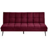 SCHLAFSOFA in Samt Bordeaux  - Bordeaux/Schwarz, MODERN, Textil/Metall (178/84/98cm) - MID.YOU