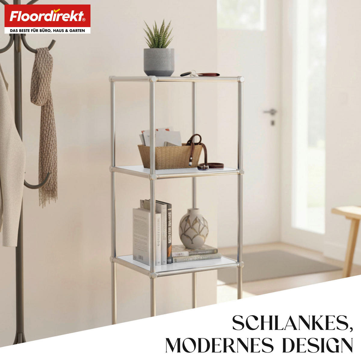 REGAL Weiß  - Weiß, Basics, Metall (30/89/30cm) - Floordirekt