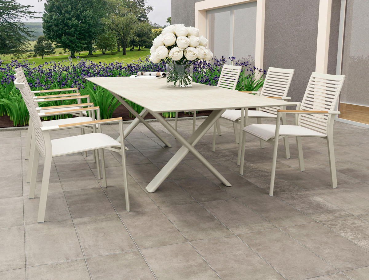 AUSZIEHTISCH Metall, Keramik 240-300/100/74 cm  - Taupe/Kaschmir, Basics, Keramik/Metall (240-300/100/74cm) - Zebra 