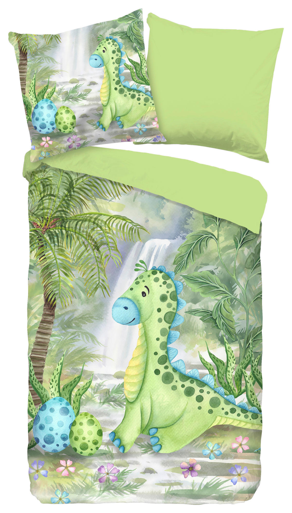 JUGENDBETTWÄSCHE Dani Renforcé 135/200 cm  - Grün, Design, Textil (135/200cm)