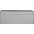 LOWBOARD Imola  in 169/63/42 cm  - Hellgrau/Schwarz, Design, Glas/Holzwerkstoff (169/63/42cm) - Novel