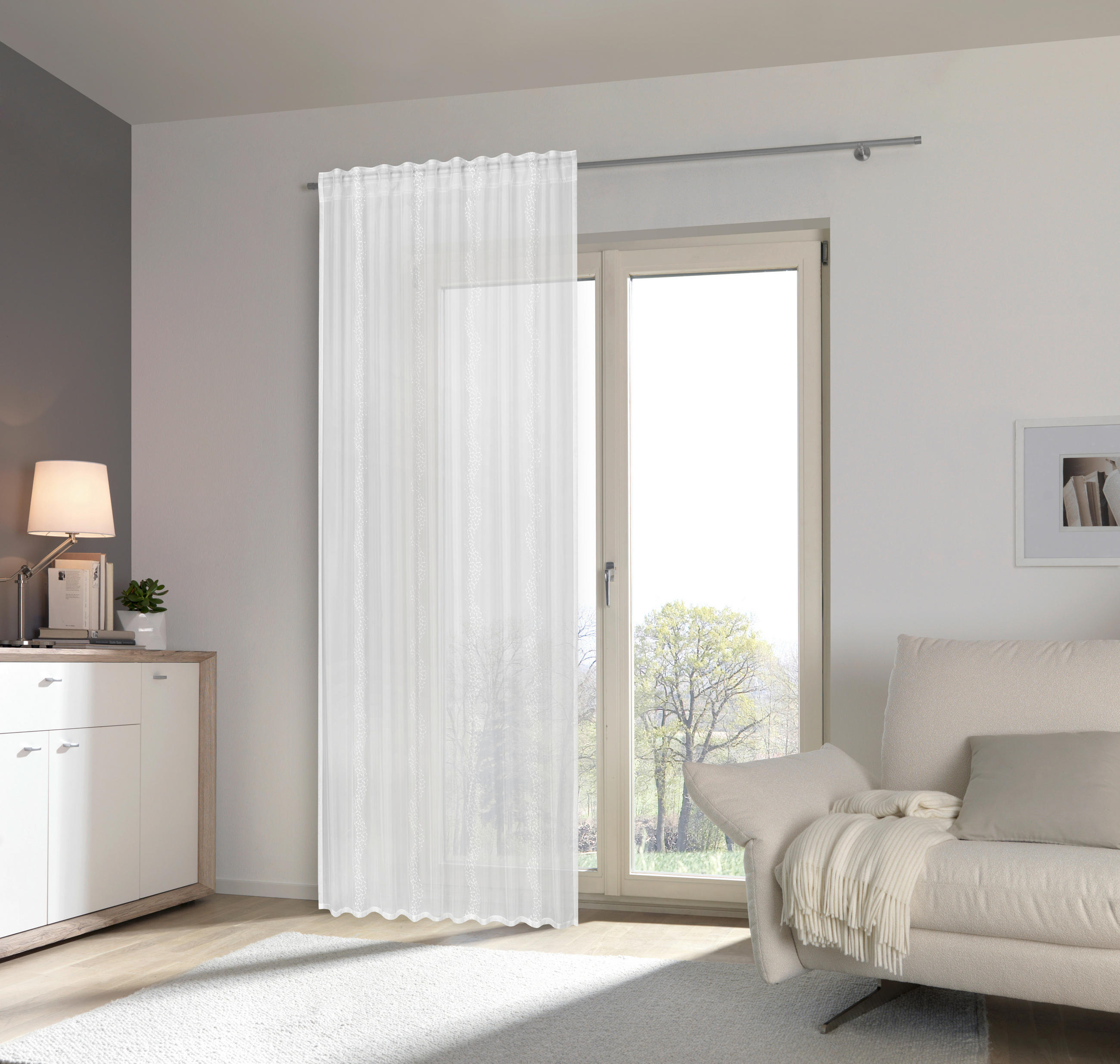 FERTIGVORHANG halbtransparent  - Weiss, Konventionell, Textil (140/245cm) - Esposa