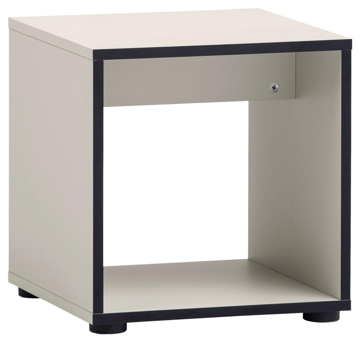 HOCKER in Holzwerkstoff Beige  - Beige/Schwarz, Design, Holzwerkstoff/Kunststoff (40/42/40cm) - MID.YOU