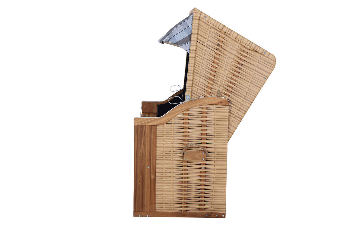 STRANDKORB - Blau, KONVENTIONELL, Holz/Kunststoff (120/80/165cm) - Siena Garden