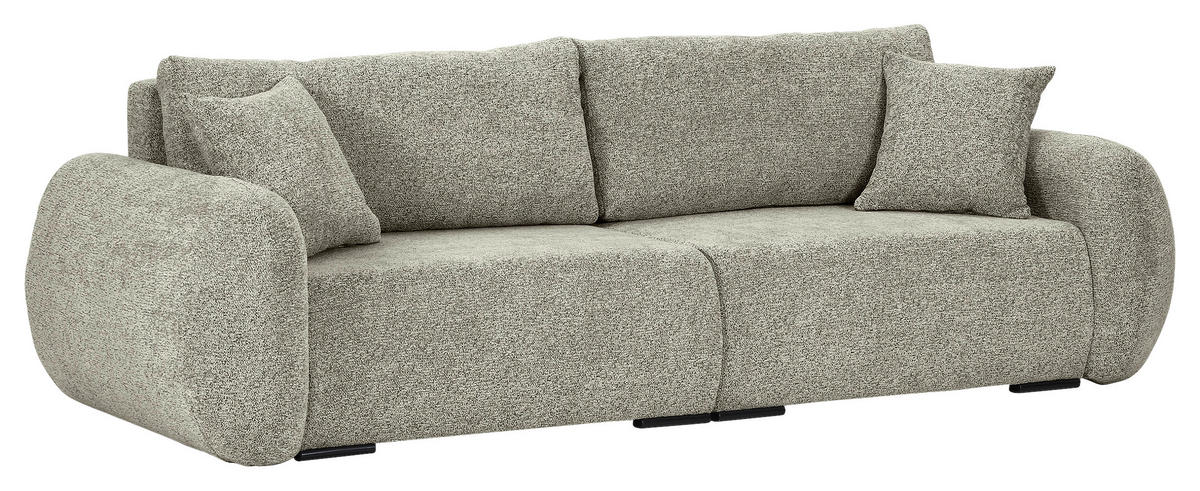 SCHLAFSOFA Flachgewebe Mintgrün  inkl. Zierkissen, Rückenkissen, Bettkasten, Schlaffunktion, Rücken echt, Liegefläche im Originalstoff  - Schwarz/Mintgrün, KONVENTIONELL, Kunststoff/Textil (250/74/92cm) - Carryhome