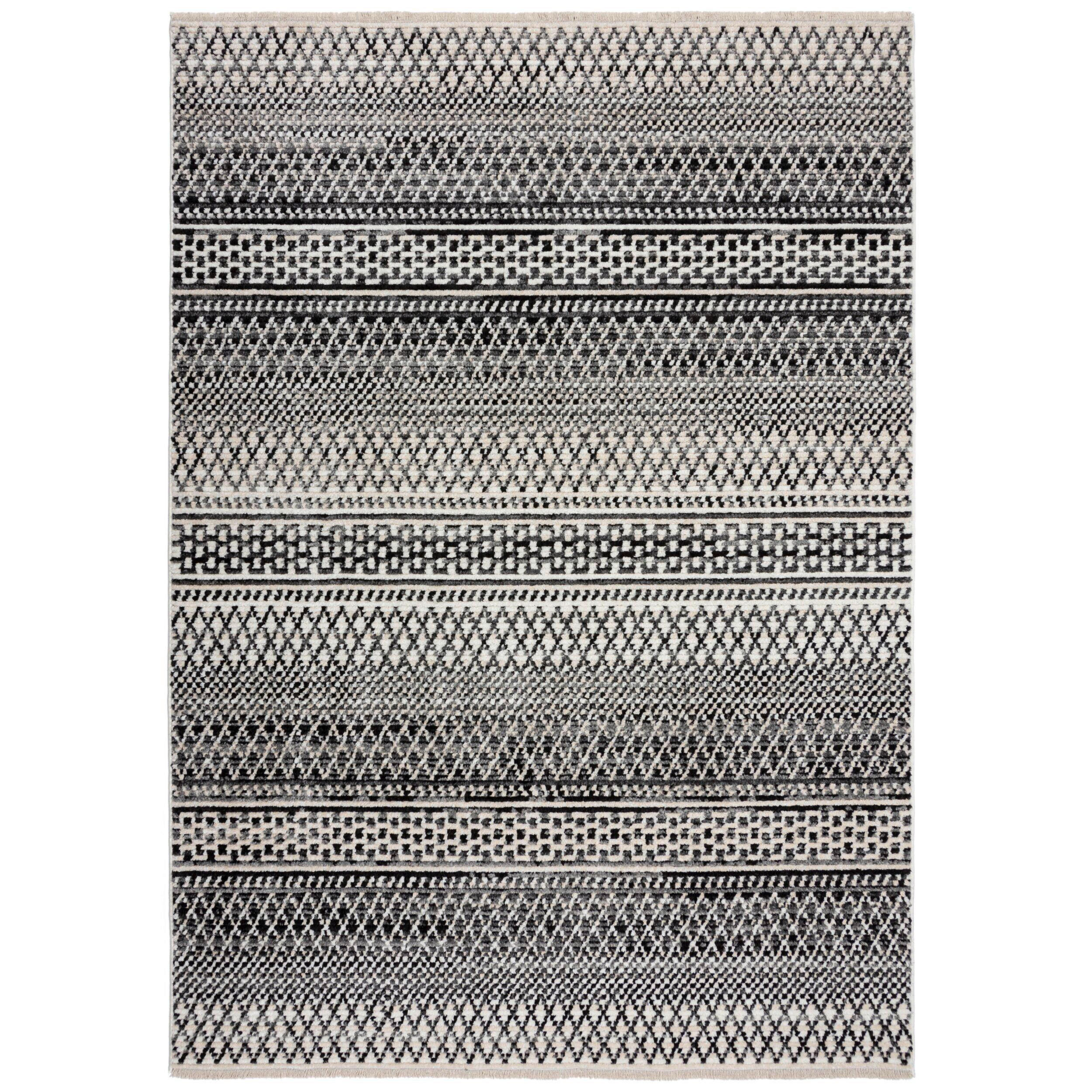 FLACHWEBETEPPICH 120/160 cm Santiago Schwarz, Weiß  - Schwarz/Weiß, Basics, Textil (120/160cm) - Xora