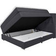 BOXSPRINGBETT 140/200 cm  in Schwarz  - Alufarben/Schwarz, KONVENTIONELL, Kunststoff/Textil (140/200cm) - Carryhome