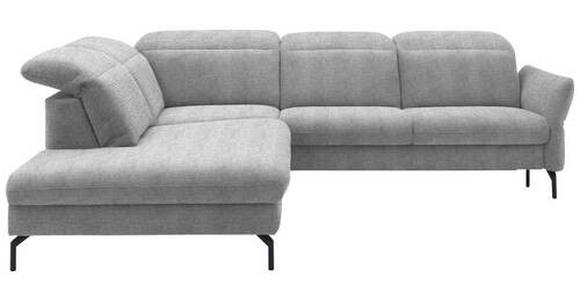 ECKSOFA in Flachgewebe Hellgrau 233/299-313 cm - Hellgrau/Schwarz, Design, Textil/Metall (233/299-313cm) - Dieter Knoll